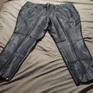 Black leather- like pants